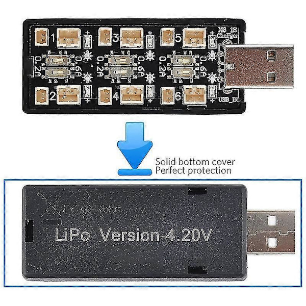 1s Lipo Batteri USB Oplader 3.7v/4.20v 6 Kanal 1s Lipo Oplader - Jst 1.25 Jst-ph 2.0 Mcx Mcpx Con
