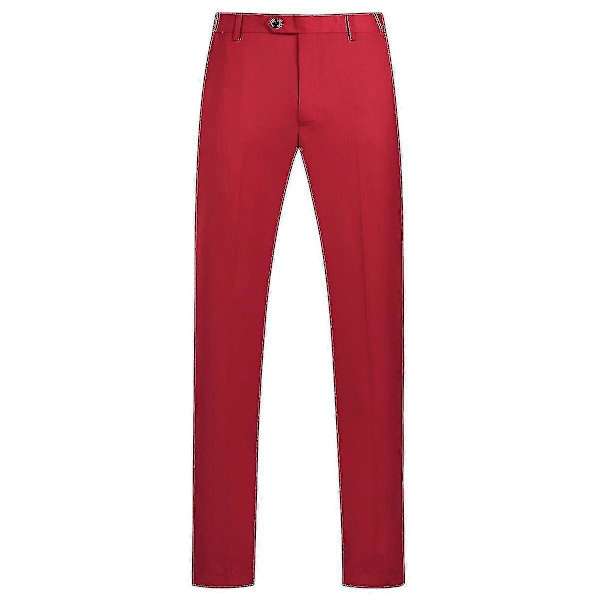 Miesten Puku Business Casual 3-osainen Puku Bleiseri Housut Liivi 9 Väriä Red L