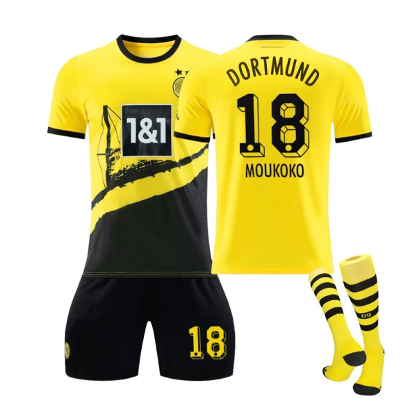 23-24 Dortmund Hem #18 MOUKOKO Fotbollströja Training Kit 28