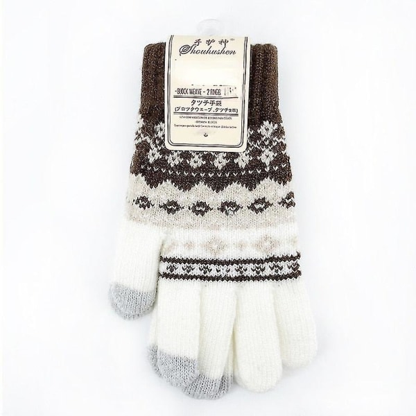 Håndlagde vinterhansker i kashmir for kvinner - Kvinner og menn - Høst og vinter - Varme, tykke hansker - Skjerm - Skihansker Style 2 coffee