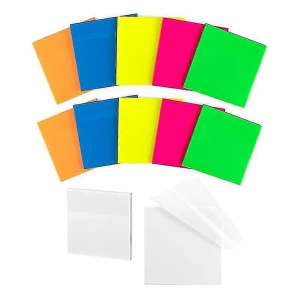600 ark transparente sticky notes, 12 blokke klare sticky notes 3 x 3 tommer til annotering af bøger, Wat