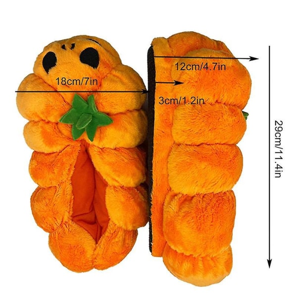 Fuzzy Pumpatofflor Halkfria Vinter Plysch Tofflor Söta Varma Vintertofflor Halloween Mjuka Sovrumsskor