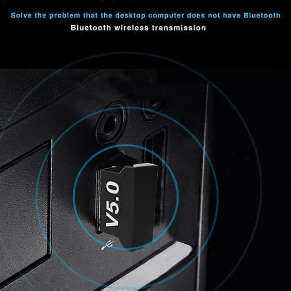 Mini Bluetooth-kompatibel 5.0 USB Trådløs Adapter Audio Mottaker Sender for PC Laptop Hodetelefoner