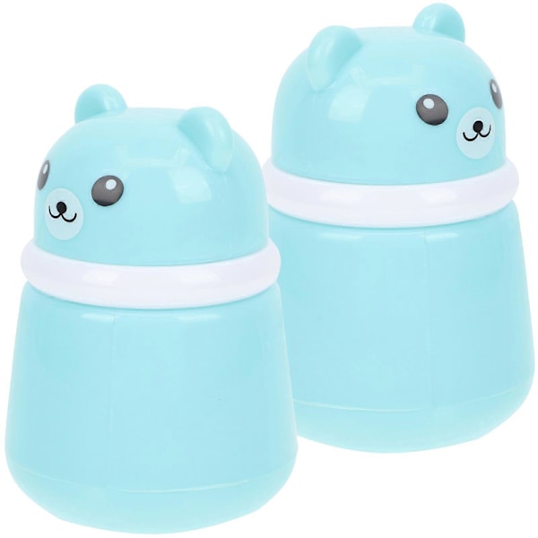 2 st Kroppspuderfodral Puderpuff och Behållare Björnformad Puderbox Puderpuffbox