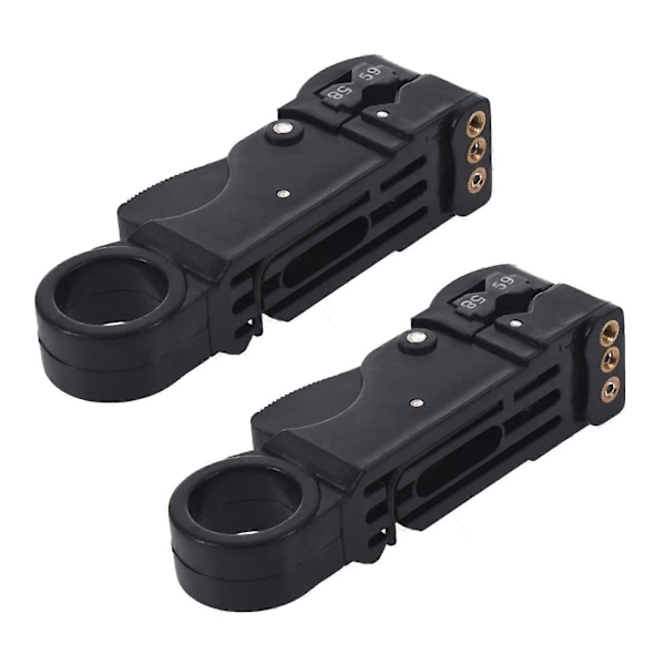 2x Koaksiaalikaapelin kuorintatyökalu 3-teräinen Rg58/59/62/3c/4c -kaapeleille