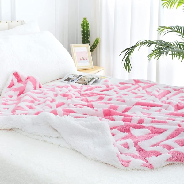 Mjuk Rosa Pläd Barnfilt För Fluffig Pläd För Säng Soffa Lätt Jacquard Sherpa Fleece Filt Sängkläder Lämplig Russian Federation