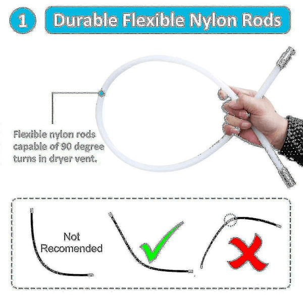 Ammattimainen Nuohoussetti 3,6 m - Säädettävä Nylon Nuohousharja 100 mm - Kanavat 9 Nuohousvartta - Nuohoussetti Pelletti S