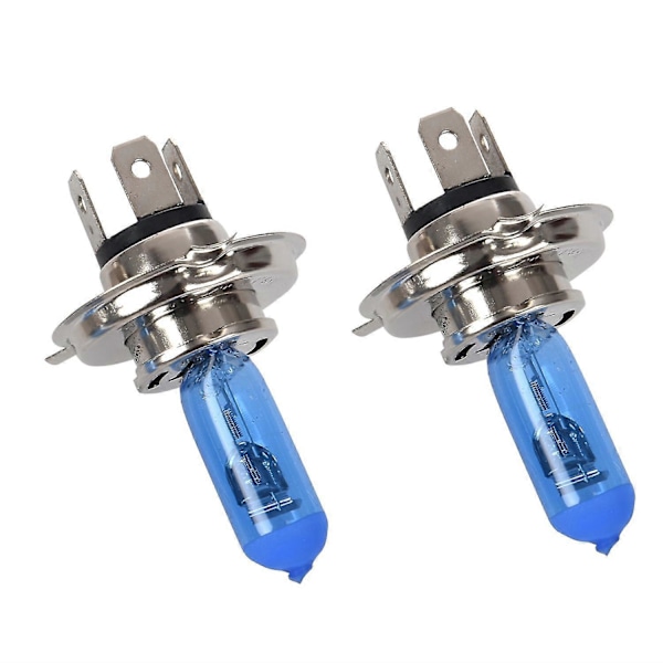 2 stk. H4 100w 6000k Hvite Bil Xenon Hid Halogen Frontlyspærer Lys Lampe