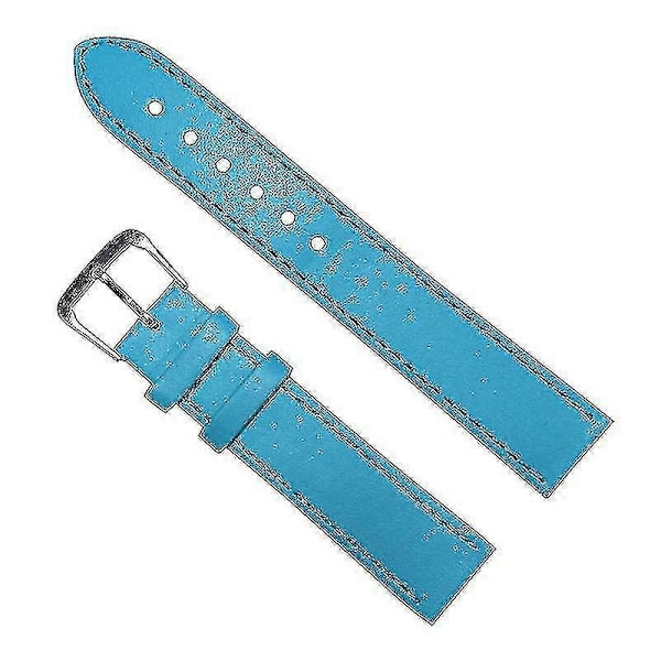 Jul Läder Klockarmband 12mm 14mm 16mm 18mm 20mm 22mm 24mm Dam Herr Klockarmband Klockbälten 10 Färger Blue 22mm