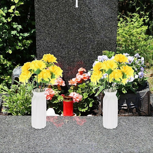 4-pack Konstgjorda Blommor Höst Falska Krysantemum Blommor Stjälkar Faux Kyrkogårdsblommor