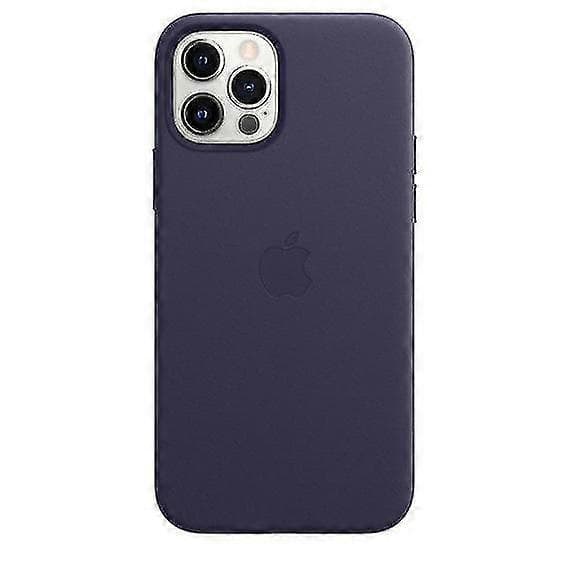 Julkläder i läder för iPhone 12/12 Pro Läderfodral med Magsafe Deep Violet