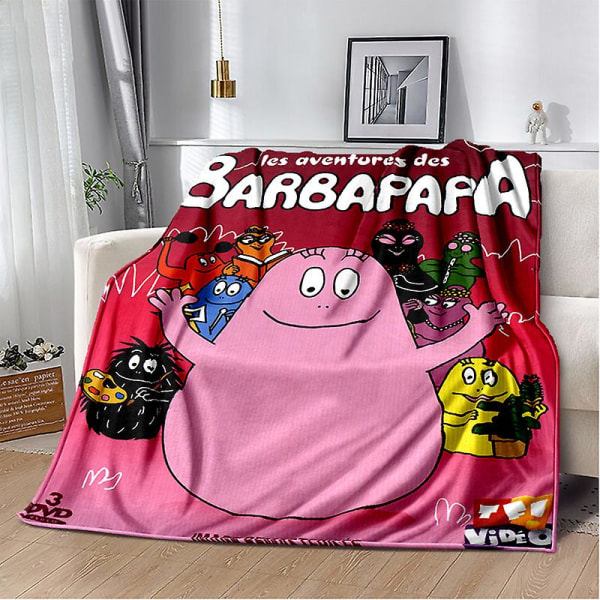 Les Barbapapa Familj Anime Cartoon Pläd, Mjuk Filt För Hem Sovrum Säng Soffa Picknick Resa Kontor Täcke Barn 180x230cm 24