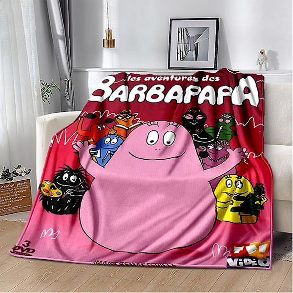 Les Barbapapa Perheen Anime-Piirretty Peitto, Pehmeä Heittopeitto Kotiin, Makuuhuoneeseen, Sänkyyn, Sovalle, Piknikille, Matkalle, Toimistoon, Peitto Lapsille 180x230cm 22