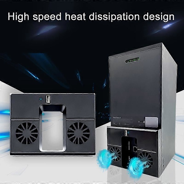 Kjølevifte 2 Vifter USB-drevet Sidemontert Vertikal Spillkonsollkjøler Radiator for Xbox Series X