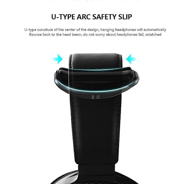 Hodetelefonstativ, u-type bue aluminium hodetelefonstativ, mykt skinnbrett spillholder med solid metall B