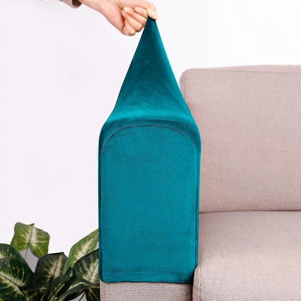 2 stk. Universal Sofa Armlene Trekk Elastisk Armlenebeskytter Ensfarget Armlene Beskyttelsesduk Blå