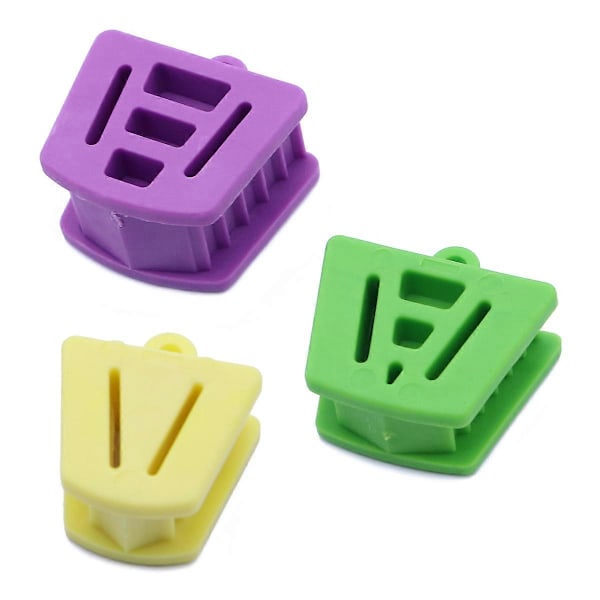 3 stk/pakke Munnstøtte Bite Blocks Silikonstøtte Intern Støtte Okklusale Pads Kjeveortopedisk Tilbehør (Størrelse Liten Gul, Størrelse Medium Grønn og Størrelse Stor)
