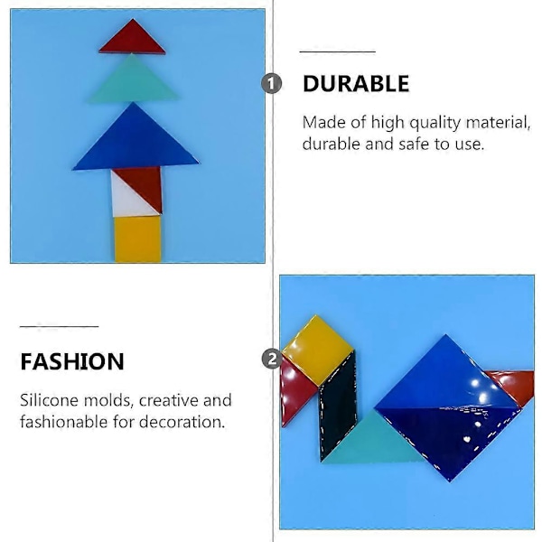 1st Silikon Tangram Form Epoxihartsform DIY Pussel Tillverkningsform