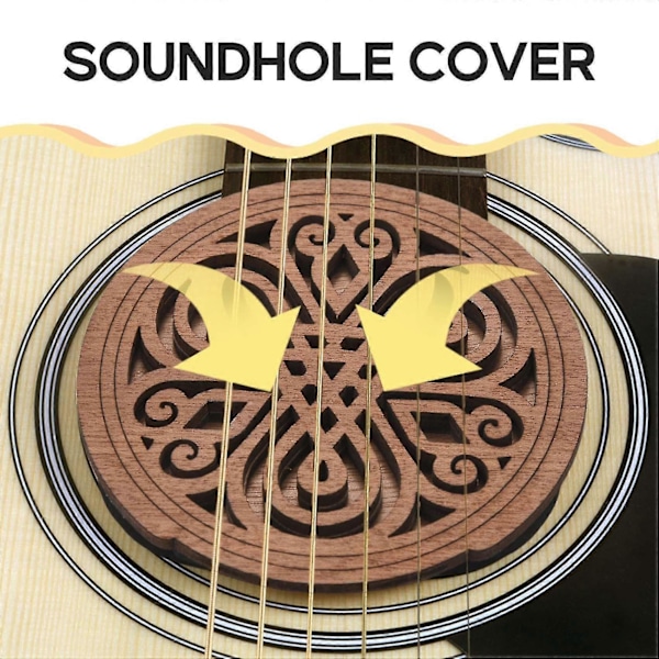 Gitarr Trä Ljudhål Ljud Hål Skydd Block Feedback Buffer Mahogny Trä För Eq Akustisk Folk G