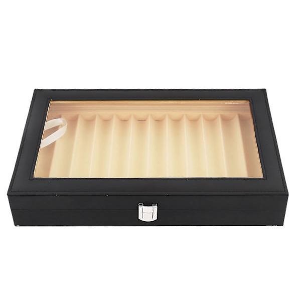 12 Svart Pennlåda Läder Pennskrin Displaybox Pu Pennlåda Läder Pennfodral