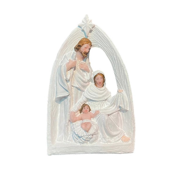 Pyhän Perheen Hartsi Figuriini Seimiasetelma Adventtipatsas Joosef Neitsyt Maria Jeesuksen Syntymä Veistos Koti Toimisto Työpöydän Koriste Ornamentti