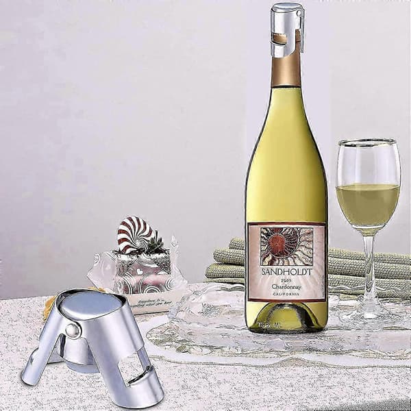 4 stk. Champagneprop, Rustfri Stål, Silikon