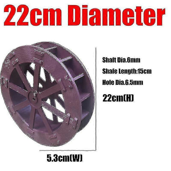 DIY Have Plast Vandhjul 17cm 22cm 27cm 31cm 40cm Kina Fengshui Hjul Med Aksel Stenhave Løbende Vand Drev Landskab 22cm wheel 2PCS