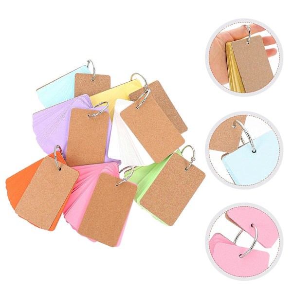 7 Set Handmålning Kort Blank Memo Kort DIY Memo Bok Lösblad Anteckningsblock