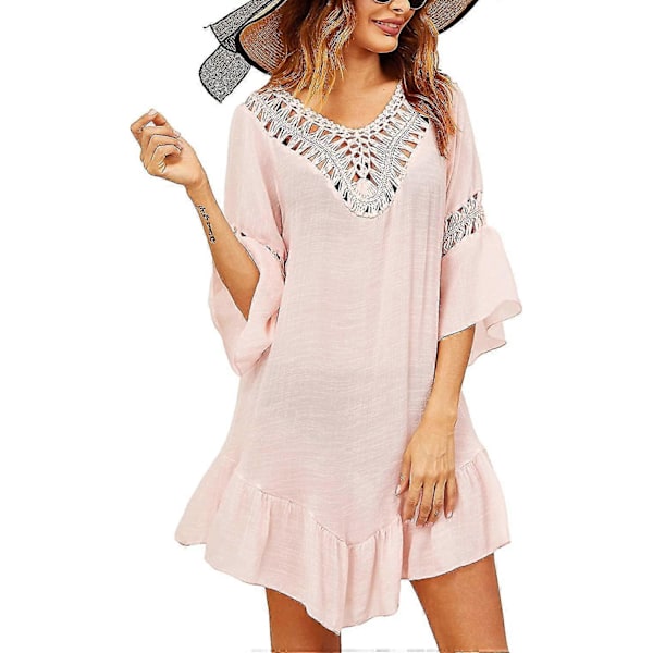 Uimapuku Peite Naisten Uimapuku Mekko Plus Koko Seksikäs Bikini Ranta Tunika Toppi Kesä A pasteL Pink L