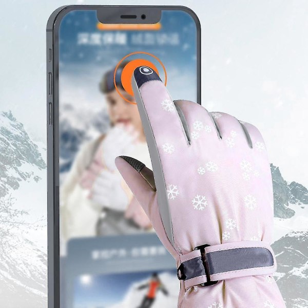 Vattentäta snöhandskar för vintern, varma neutrala skidhandskar Sakura Powder (Snowflake) SK22