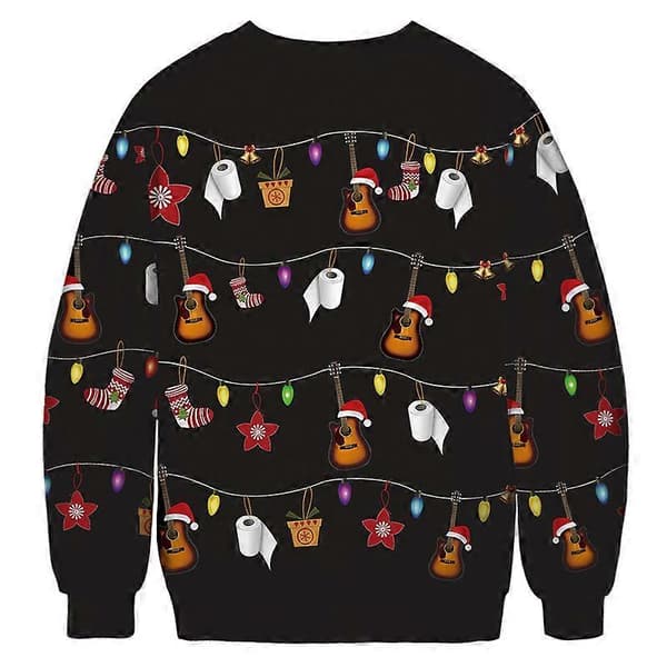 Unisex julesweatshirt til mænd kvinder pullover sweater crewneck langærmet top M
