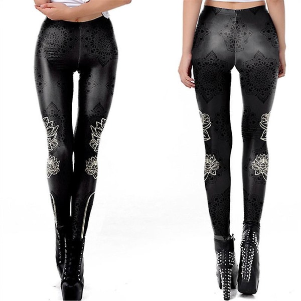 Skelett Halloween Legging för kvinnor Ultra Soft Pants Cosplay Kostym style 3 M