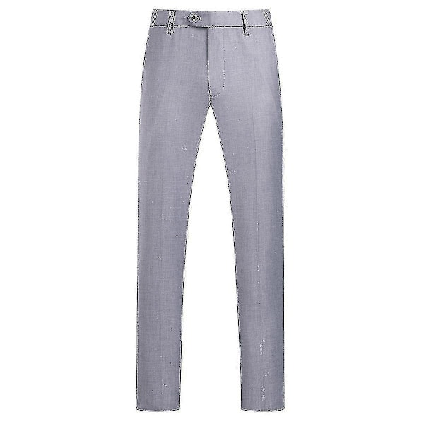 Miesten Puku Business Casual 3-osainen Puku Bleiseri Housut Liivi 9 Väriä Grey L