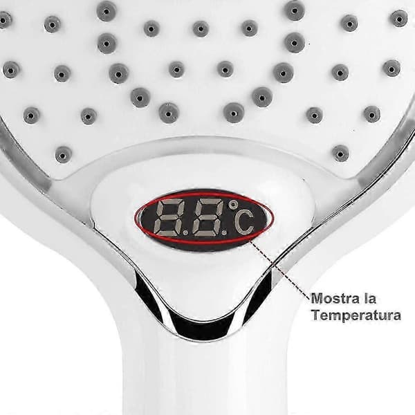 LED Dusjhode, LED Dusjhode Hånddusj, 3 Farger Temperaturkontroll Dusjhode, LED Temperatur Dusjhode, Temperaturkontroll Dusjspray