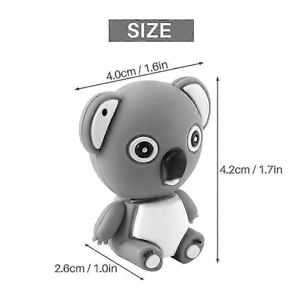 Formad Usb 2.0 Flash Disk Drive Lagringsminne Stick Tumme Pen Drive Mini Djur Tecknad Grå