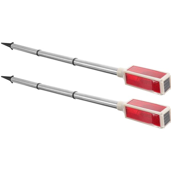 2 stk. Solcellelamper Udendørs Vejside Flare Reflektorer Solcelle Advarselslampe Solcelle Stakes Lys Solcelle LED Advarselslys