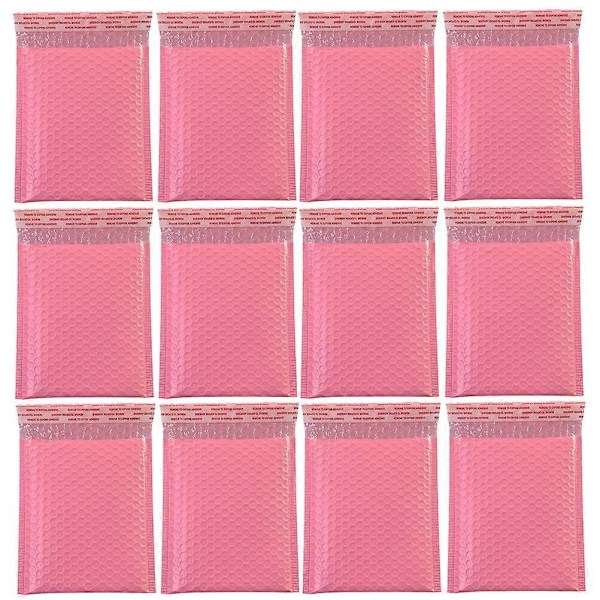 50 kpl Käytännöllinen kuplamuovipussi iskunkestävä pikakuljetuspakkaus pussi kuplamuovipussi kotiin kauppaan toimistoon (pinkki, 15x11cm)