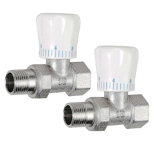 Termostatisk radiatorventil 2 stk. 15 mm X 1/2 tomme Termostatisk lige Trv Termostatisk radiatorventil