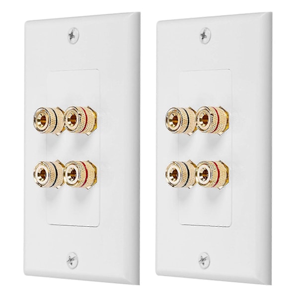 2x 4-polet høyttalerveggplate Hjemmekino veggplate Lydpanel for 2 høyttalere