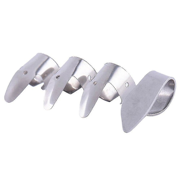 3 Metall Fingerplektrum + 1 Tumplektrum Set Gitarr Fingerplektrum För Gitarr Dobro Banjo, etc.