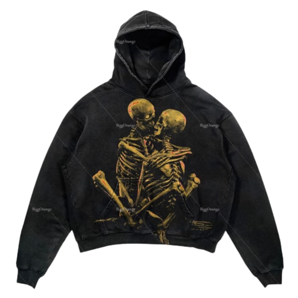 punkdesign print luvtröja harajuku streetwear y2 mode oversized hoodie hip hop gotisk långärmad style 13 XXL