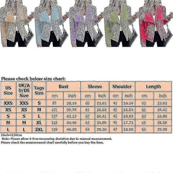 Dame Business Jakker Langærmet Blazer Damer Mode Revers Hals Overtøj Arbejde Khaki XL