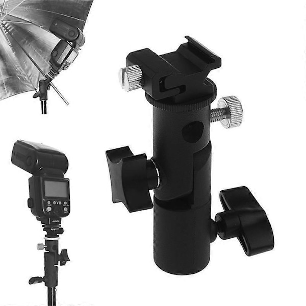 Universellt E-typ Flashfäste Blixtskostativ Speedlight Stativ Paraply Ljushållare