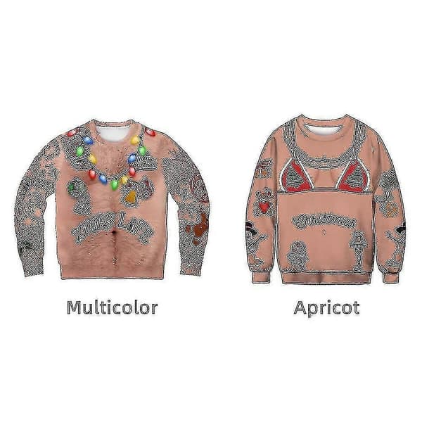 Grim Juletrøje til Kvinder og Mænd - Juletrøje Pullover Jumper Tunika-God Multicolor 2XL