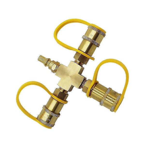 250 Type 3-veis Splitter 1/4-tommers Plugg Propan Hurtigadapter For Bobiler Grill