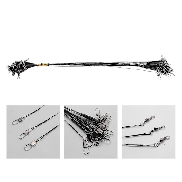 72 stk. Anti-bid Fiske Lure Wire Trace Leader Swivel Rustfrit Stål Rullende Swivels Til Spinding