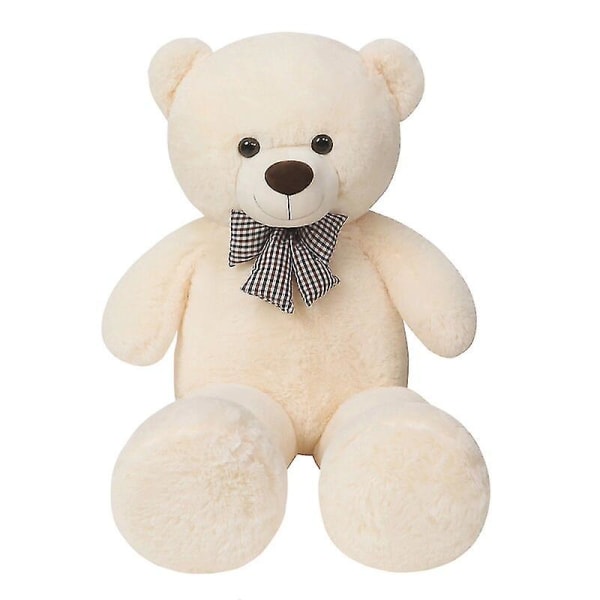 Jätte 105/125/145 cm mjuk nalle Plyschleksaker Brown Bear Super B white 125cm