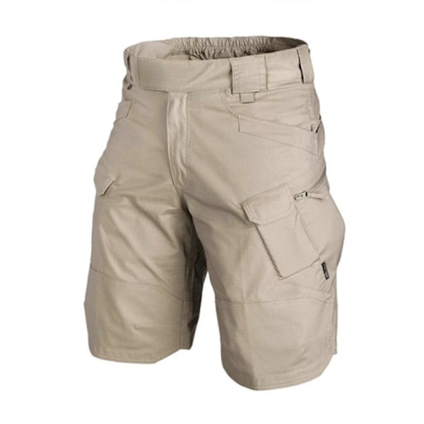 2021 Opgraderede Vandtætte Shorts Herre Cargo Shorts Afslappet Pasform Vandafvisende Arbejds Vandre Shorts Udendørs Aktivitet Khaki L