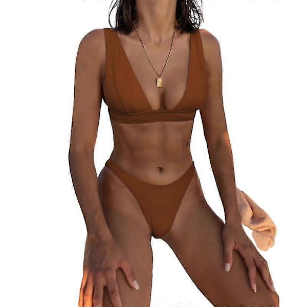 Mimigo Dame Lavtaljet Bikini Badedragt Push Up Halter Todelt Badedragt COLOR 7 M