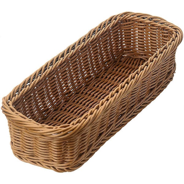 Plast Rattan Vevd Kurv Bestikk Oppbevaringsboks Spisepinner Oppbevaringskurv
